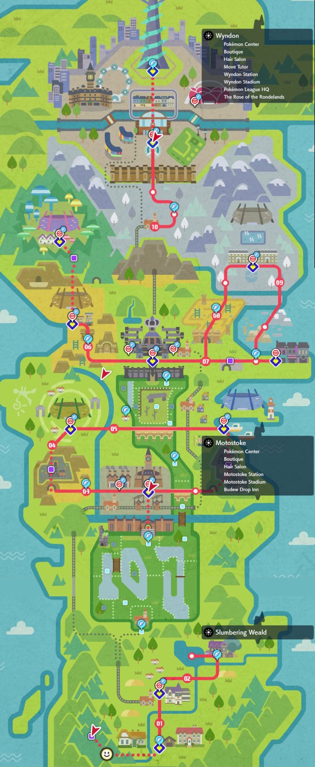 pokémon spada scudo mappa galar