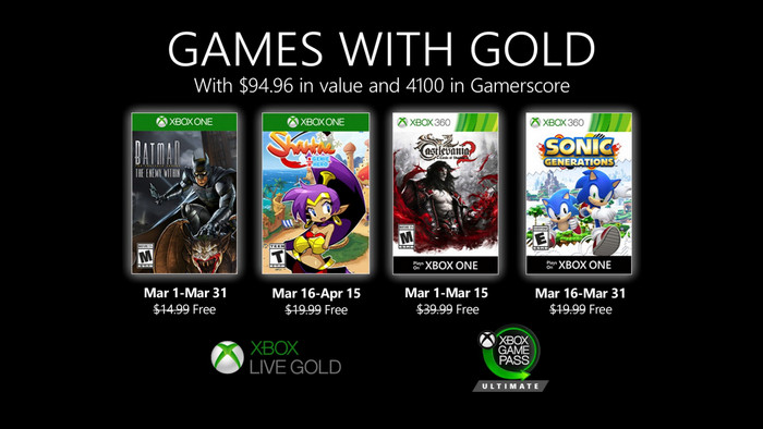 games with gold marzo 2020 xbox one