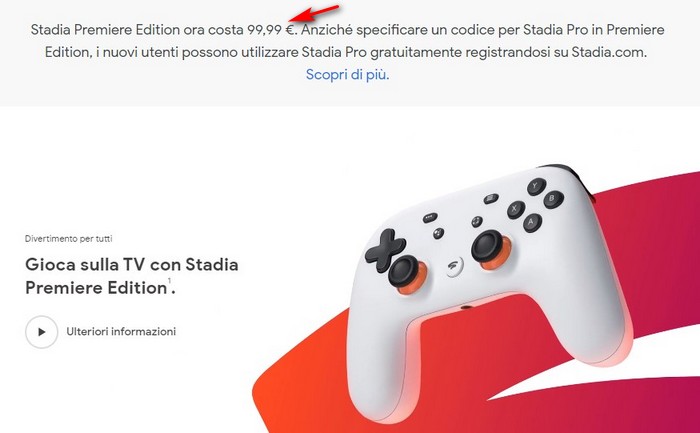 google stadia premiere edition offerta sconto