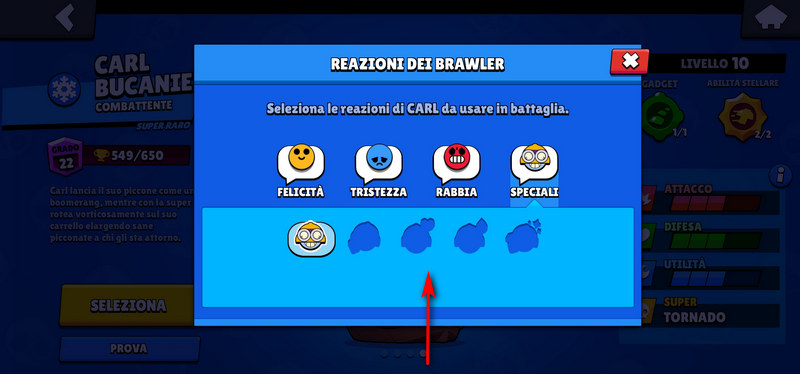 come usare reazioni brawl stars battaglia adesivi stickers