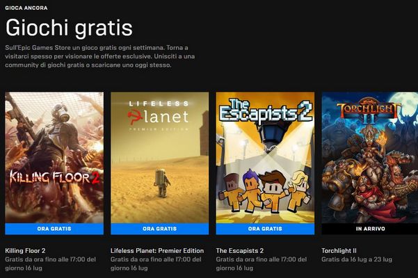 epic games store giochi gratis luglio lifeless planet killing floor torchlight 2